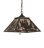 16"Sq Deer Through The Trees Pendant