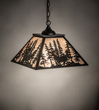 16"Sq Deer Through The Trees Pendant