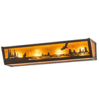 24"W Wolf on the Loose Vanity Light