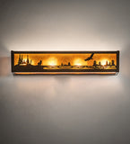 24"W Wolf on the Loose Vanity Light