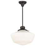 16"W Revival Schoolhouse W/Traditional Globe Pendant