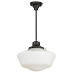 16"W Revival Schoolhouse W/Traditional Globe Pendant