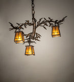 24"W Pine Branch Valley View 3 Lt Chandelier