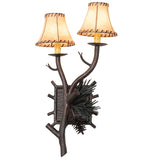 12"W Pinewood 2 Lt Wall Sconce