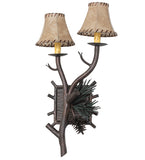 12"W Pinewood 2 Lt Wall Sconce