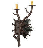 12"W Pinewood 2 Lt Wall Sconce