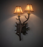 12"W Pinewood 2 Lt Wall Sconce