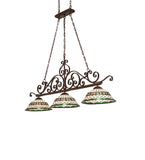 67"L Tiffany Roman Georgia Scroll 3 Lt Island Pendant
