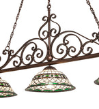 67"L Tiffany Roman Georgia Scroll 3 Lt Island Pendant