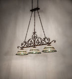 67"L Tiffany Roman Georgia Scroll 3 Lt Island Pendant