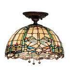 12"W Tiffany Dragonfly Flushmount