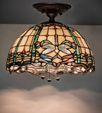12"W Tiffany Dragonfly Flushmount