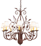 37"W Bordeaux 8 Lt Chandelier