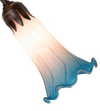 19"W Pink/Blue Tiffany Pond Lily 4 Lt Fan Light