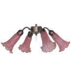 19"W Lavender Tiffany Pond Lily 4 Lt Fan Light