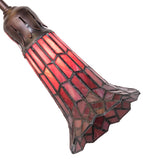 19"W Stained Glass Red Pond Lily 4 Lt Fan Light