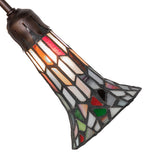 19"W Stained Glass Multicolored Pond Lily 4 Lt Fan Light