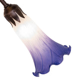 19"W Blue/White Tiffany Pond Lily 4 Lt Fan Light