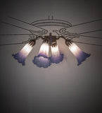 19"W Blue/White Tiffany Pond Lily 4 Lt Fan Light