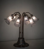 24"H Gray Tiffany Pond Lily 10 Lt Table Lamp