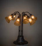 24"H Amber Tiffany Pond Lily 10 Lt Table Lamp