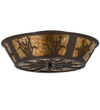 22"W Rustic Reeds & Cattails Flushmount