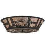 22"W Quiet Pond Rustic Lodge Flushmount