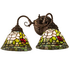 18"W Tiffany Rosebush 2 Lt Wall Sconce