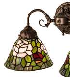 18"W Tiffany Rosebush 2 Lt Wall Sconce