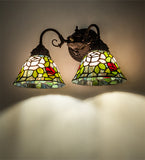 18"W Tiffany Rosebush 2 Lt Wall Sconce