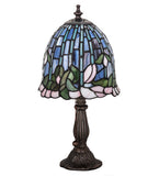 15"H Flowering Lotus Stained Glass Accent Lamp