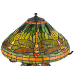 17"H Tiffany Dragonfly w/Tiffany Mosaic Base Table Lamp