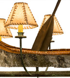 48"L Personalized Canoe 8 Lt Rustic Lodge Chandelier