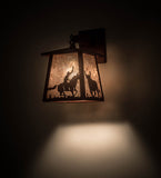 7.5"W Cowboy & Steer Outdoor Wall Sconce