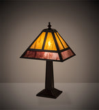 14"H "T" Mission Arts & Crafts Table Lamp