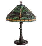 16"H Tiffany Dragonfly W/ Twisted Fly Mosaic Base Table Lamp