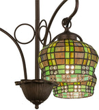 26"W Jeweled Basket 3 Lt Tiffany Lodge Chandelier