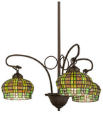 26"W Jeweled Basket 3 Lt Tiffany Lodge Chandelier