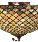 16"W Tiffany Fishscale Flushmount