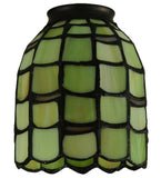 4"W Tiffany Maiss Stained Glass Fan Light Shade