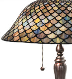23"H Tiffany Fishscale Stained Glass Table Lamp
