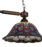 36.5"L Tiffany Peacock Feather 2 Lt Island/Billiard Pendant