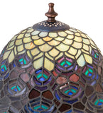 18"H Tiffany Peacock Feather Table Lamp