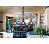 45"L Winter Pines 3 Lt Rustic Lodge Island/Billiard Pendant