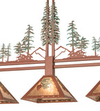 45"L Winter Pines 3 Lt Rustic Lodge Island/Billiard Pendant