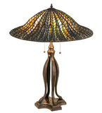 30"H Tiffany Lotus Leaf Table Lamp