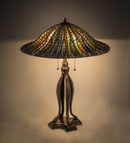 30"H Tiffany Lotus Leaf Table Lamp