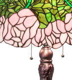 31"H Stained Glass Cabbage Rose Table Lamp