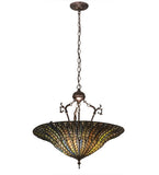 24"W Tiffany Lotus Leaf Victorian Inverted Pendant