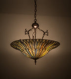 24"W Tiffany Lotus Leaf Victorian Inverted Pendant
